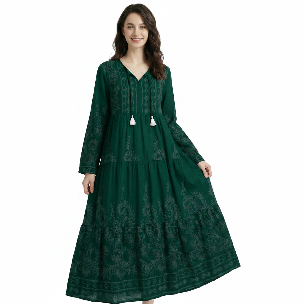 Women's Paisley Print Long Kurta | Modest Casual Wear