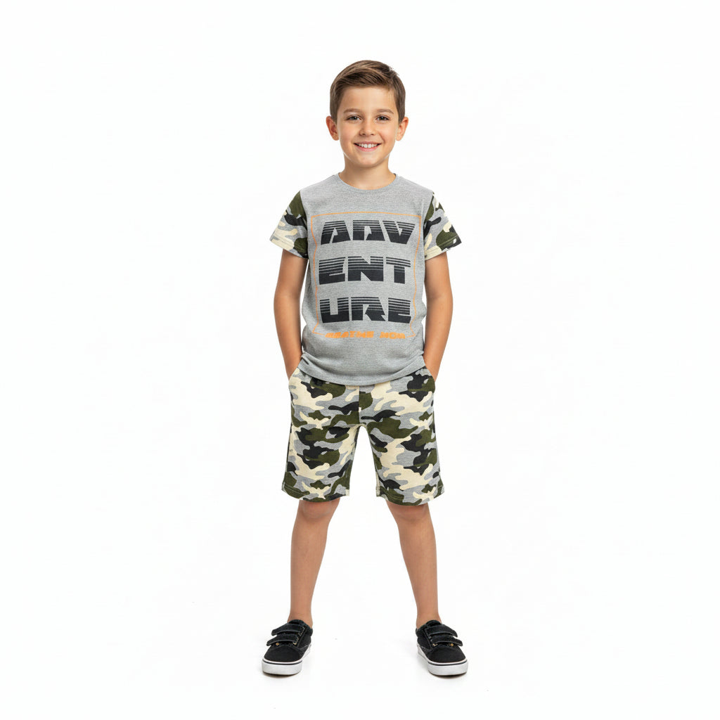 Boys Camo Pyjama Set | Kids Camouflage Sleepwear