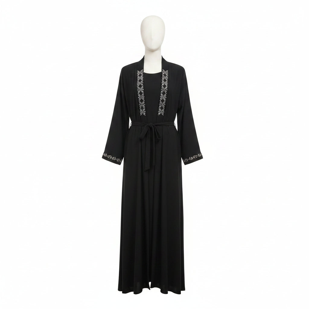 Women's Embellished Belted Abaya | Elegant Modest Wear
