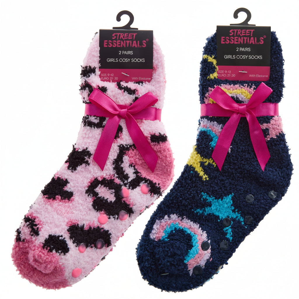 Girls 2 Pack Popcorn/Cosy Sock
