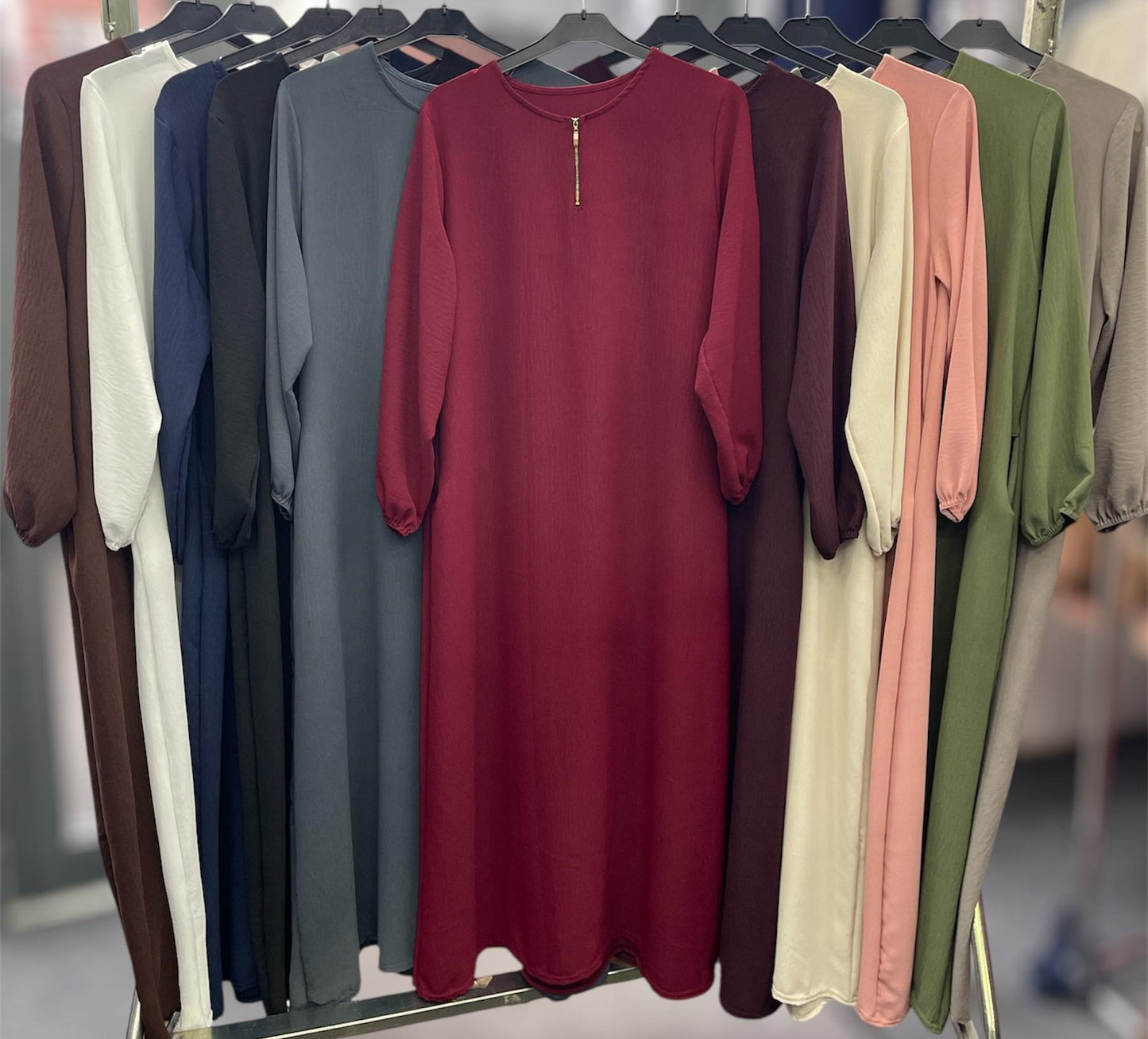 Zip Front Midi Dress