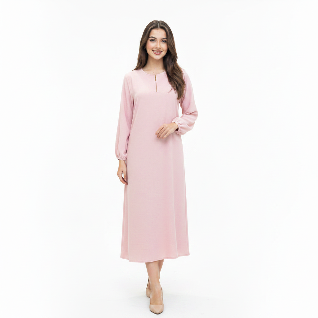 Women's Zip Front long Abaya | Elegant Casual long Abaya