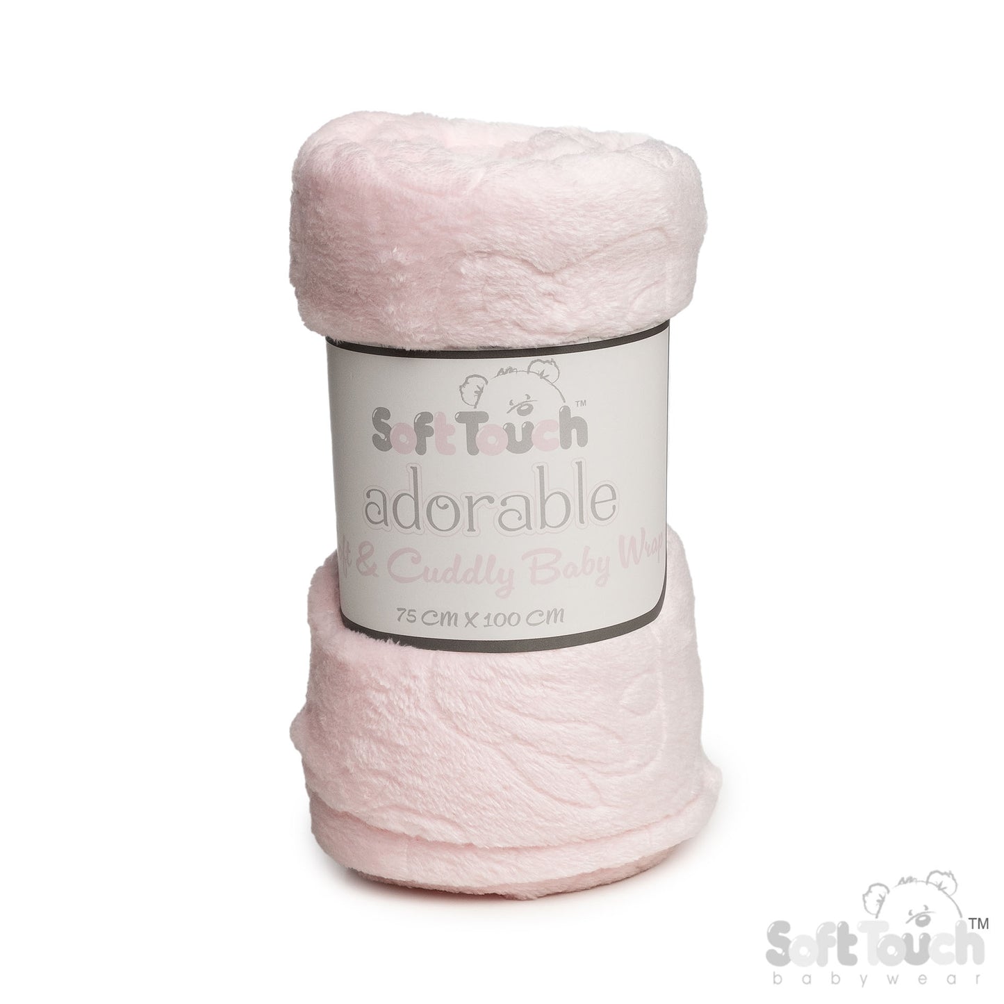 Pink Bunny Embossed Flannel Wrap