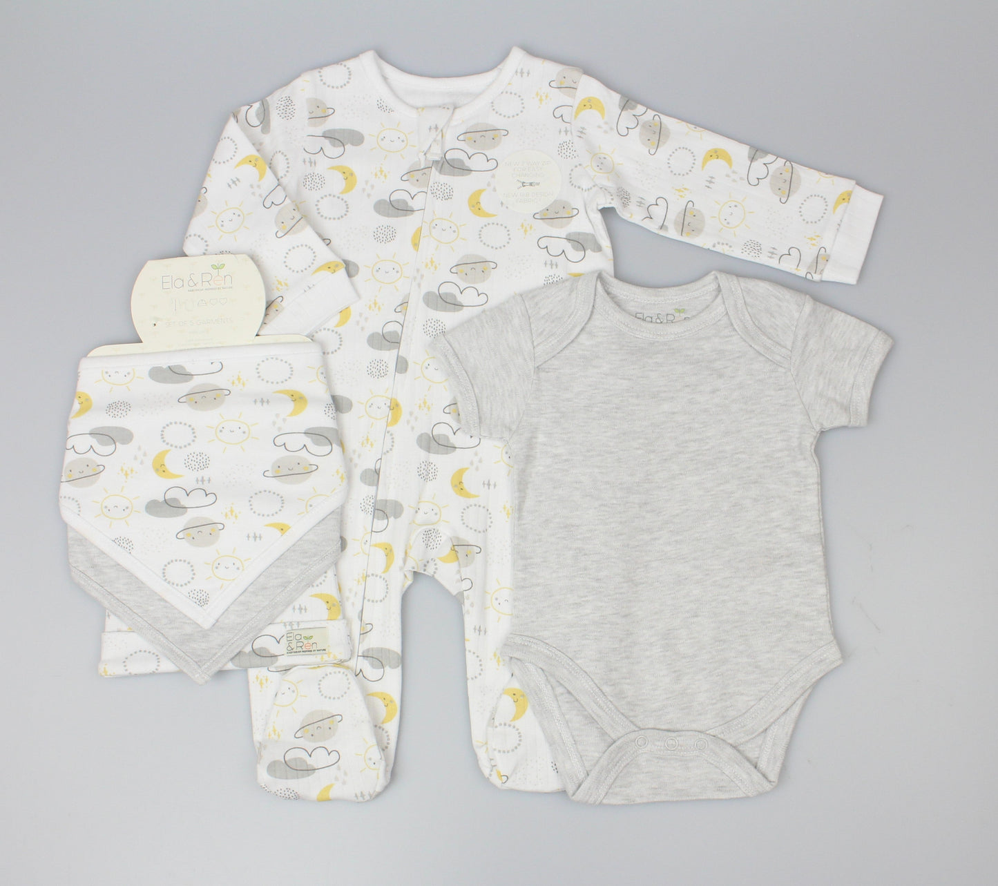 Ribbed 5pc Gift Set - Grey Sky (0-9M) E13395