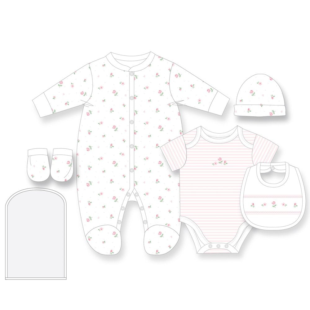 6pc Baby Mesh Bag Gift Set - Floral (NB-6m) H12676NB