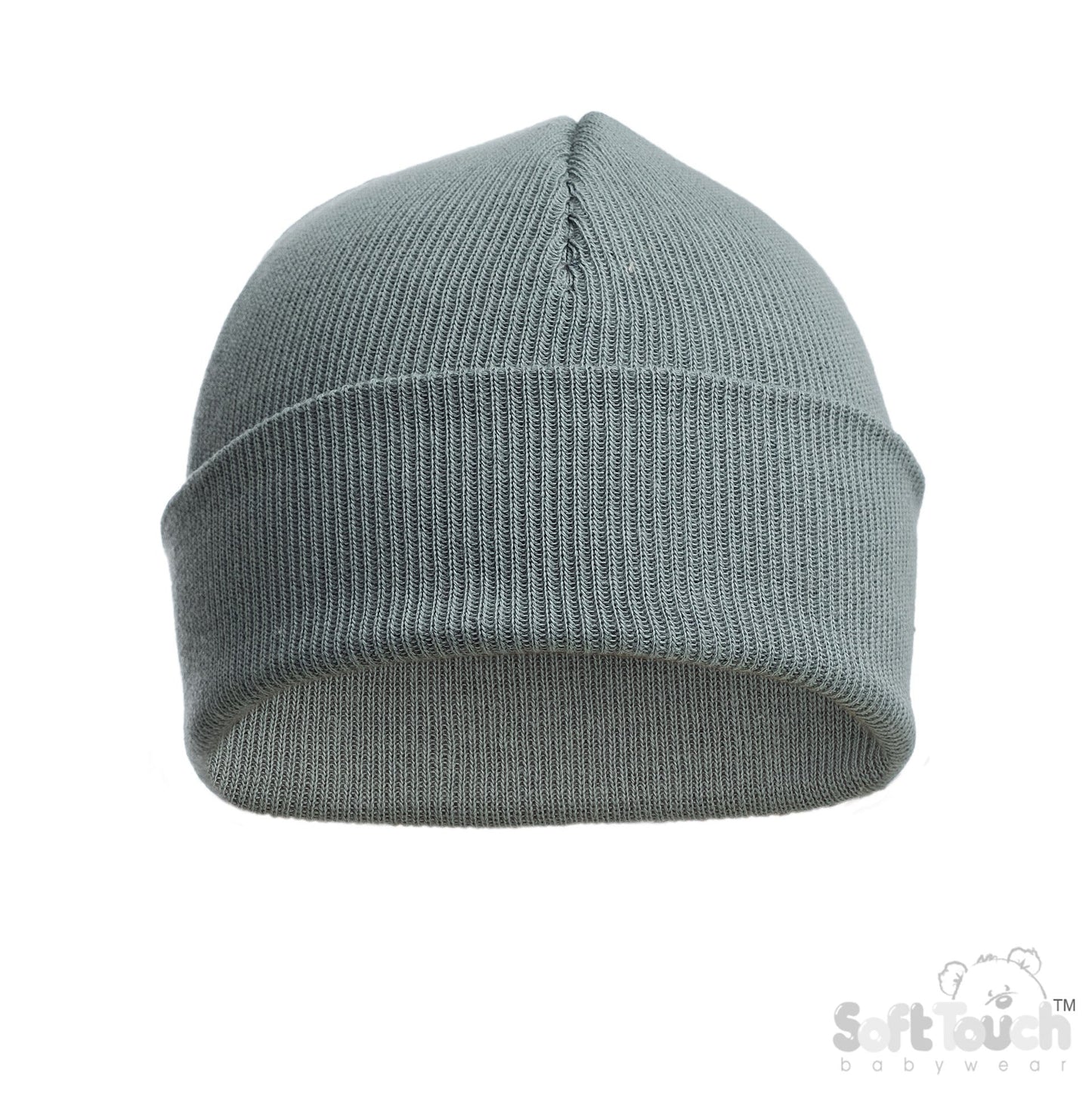 SAGE GREEN INFANTS COTTON BEANIE HAT (NB-12) (PK6) H704-C-SG