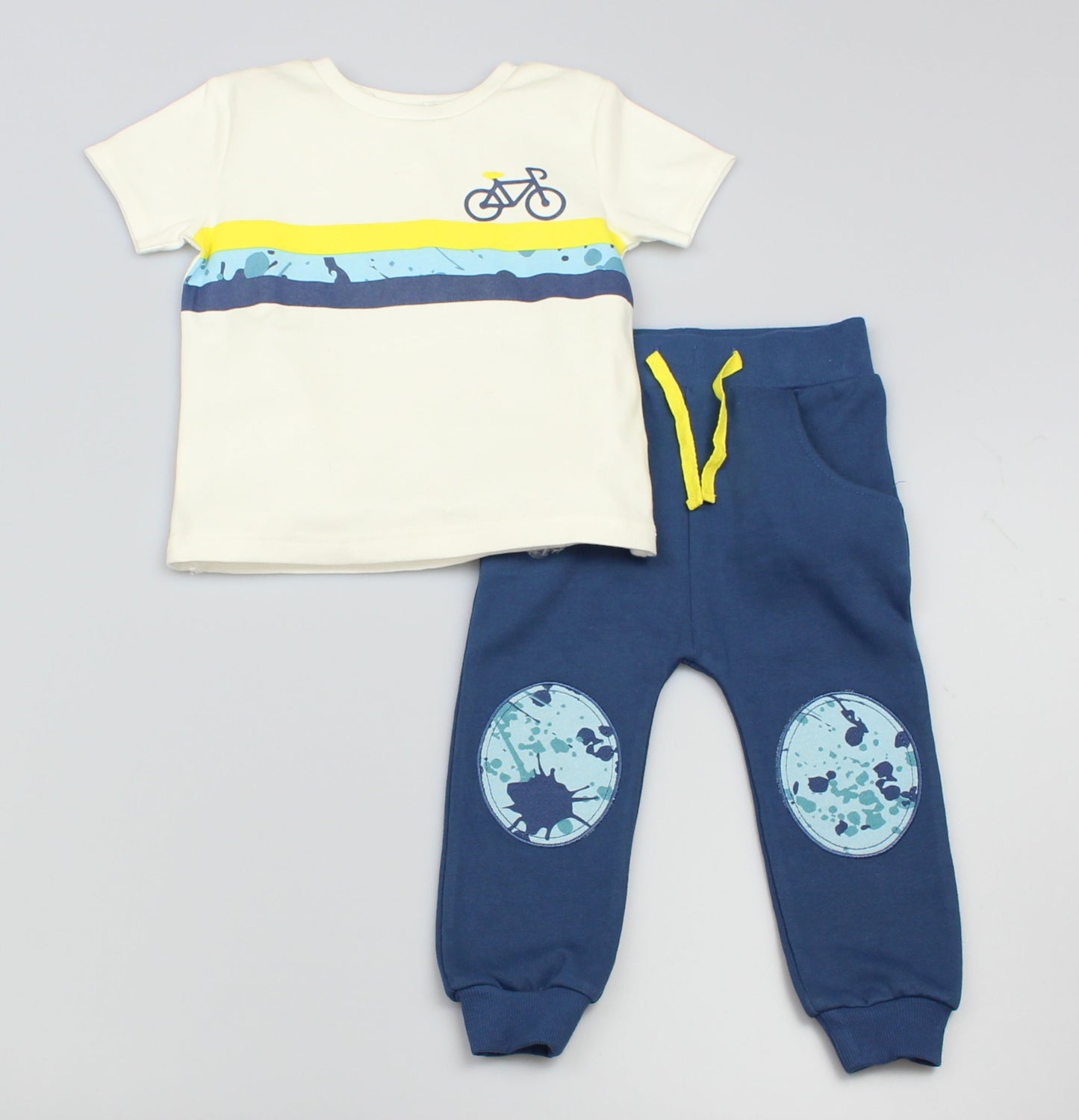 Toddler Boys Sports Short Sleeve T-Shirt & Jogging Pants (1-3 Years)(PK6)-GF3214