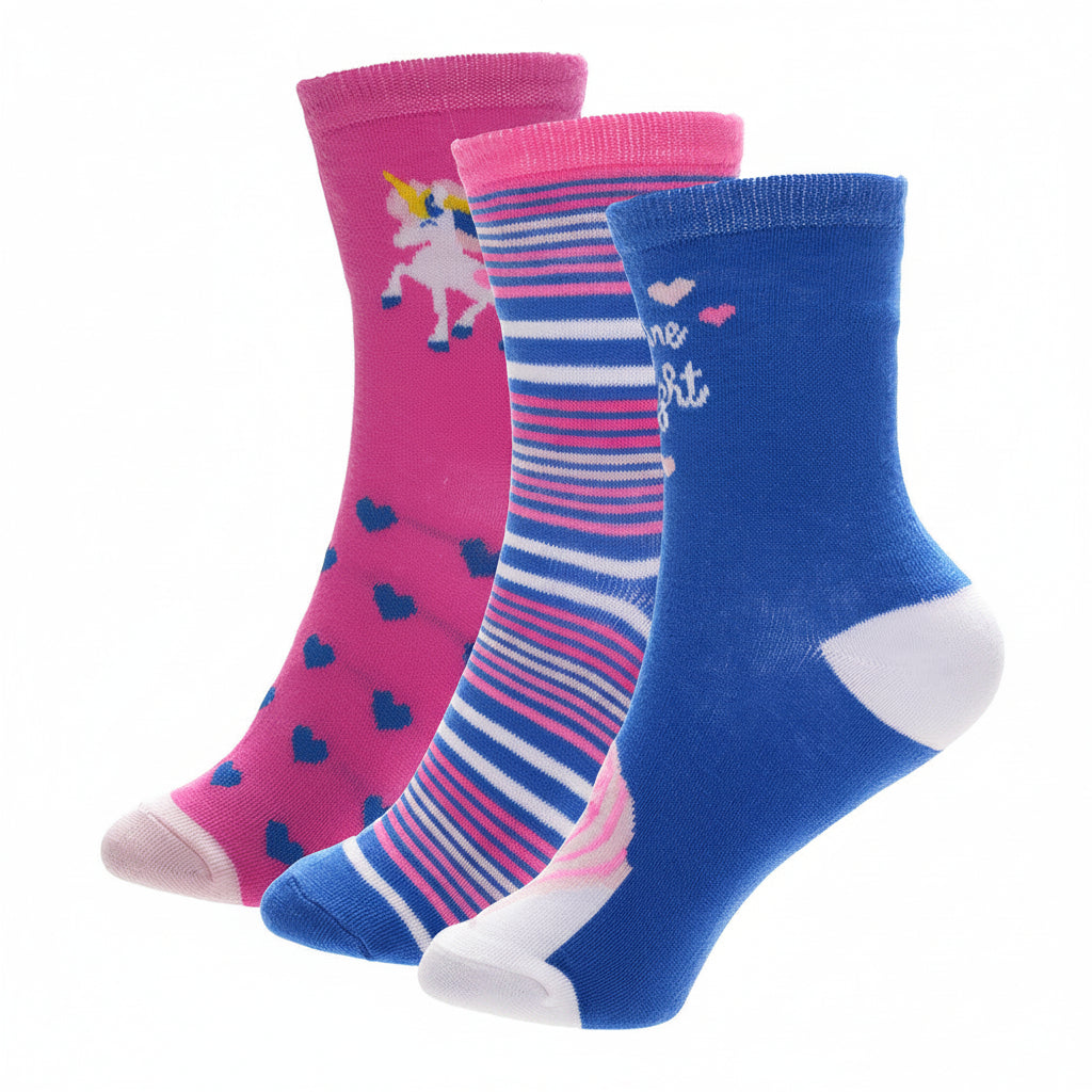 Girls 3pk Socks - Unicorn