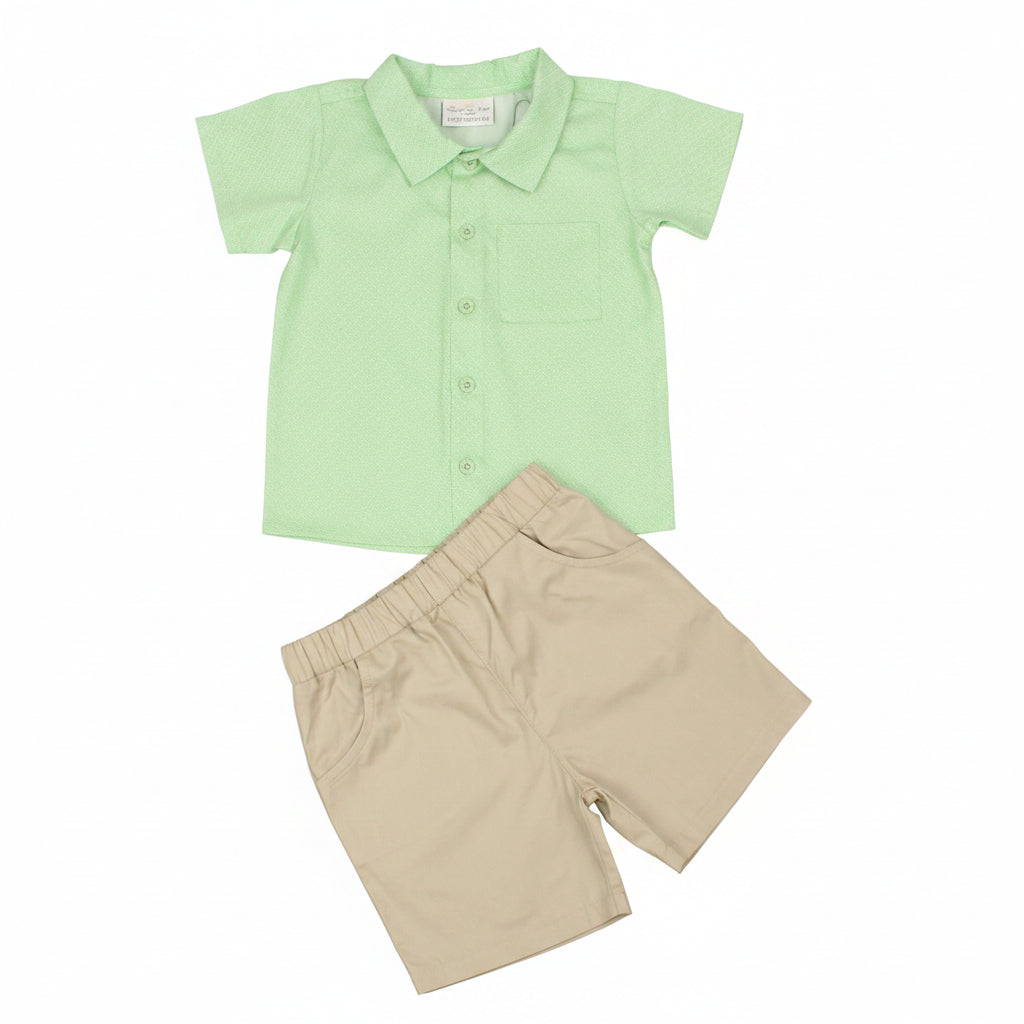 Baby Boys Shorts Set - Lime Green