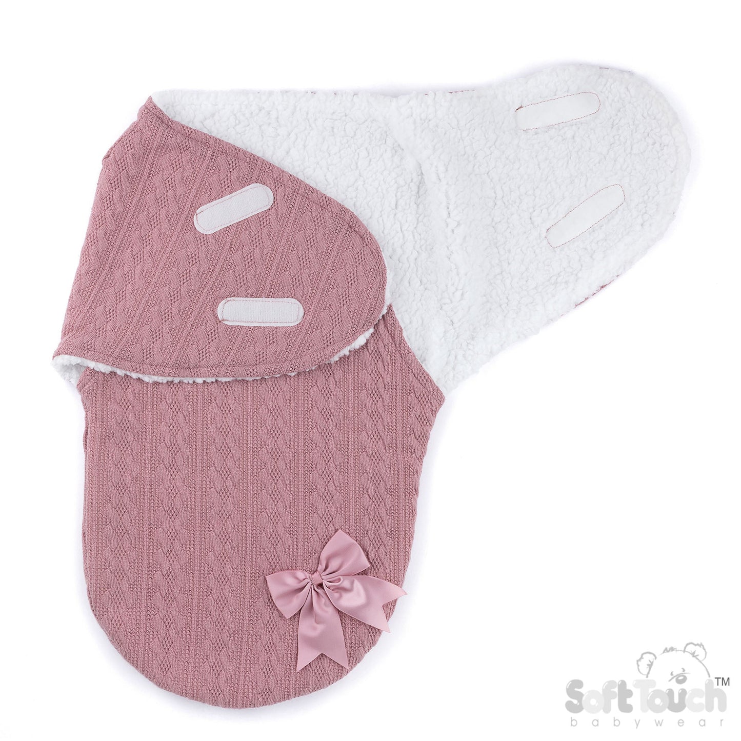 Swaddle Wrap- Cable Dusty Pink(NB-3m) (PK4) SW188DP