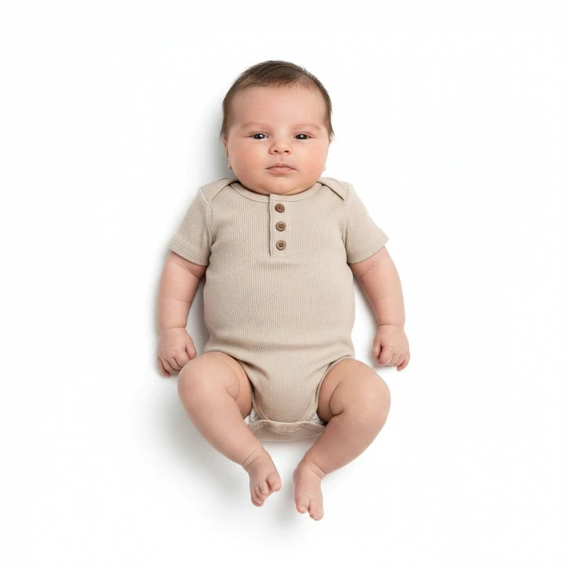 Personalized Biscuit Ribbed Bodysuit
