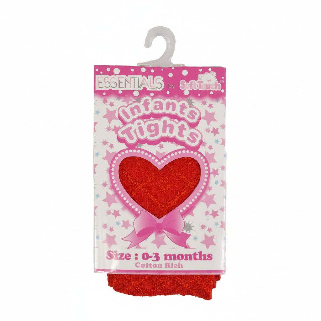 Baby Girls Red Shiny Diamond Tights | Soft Occasion Tights