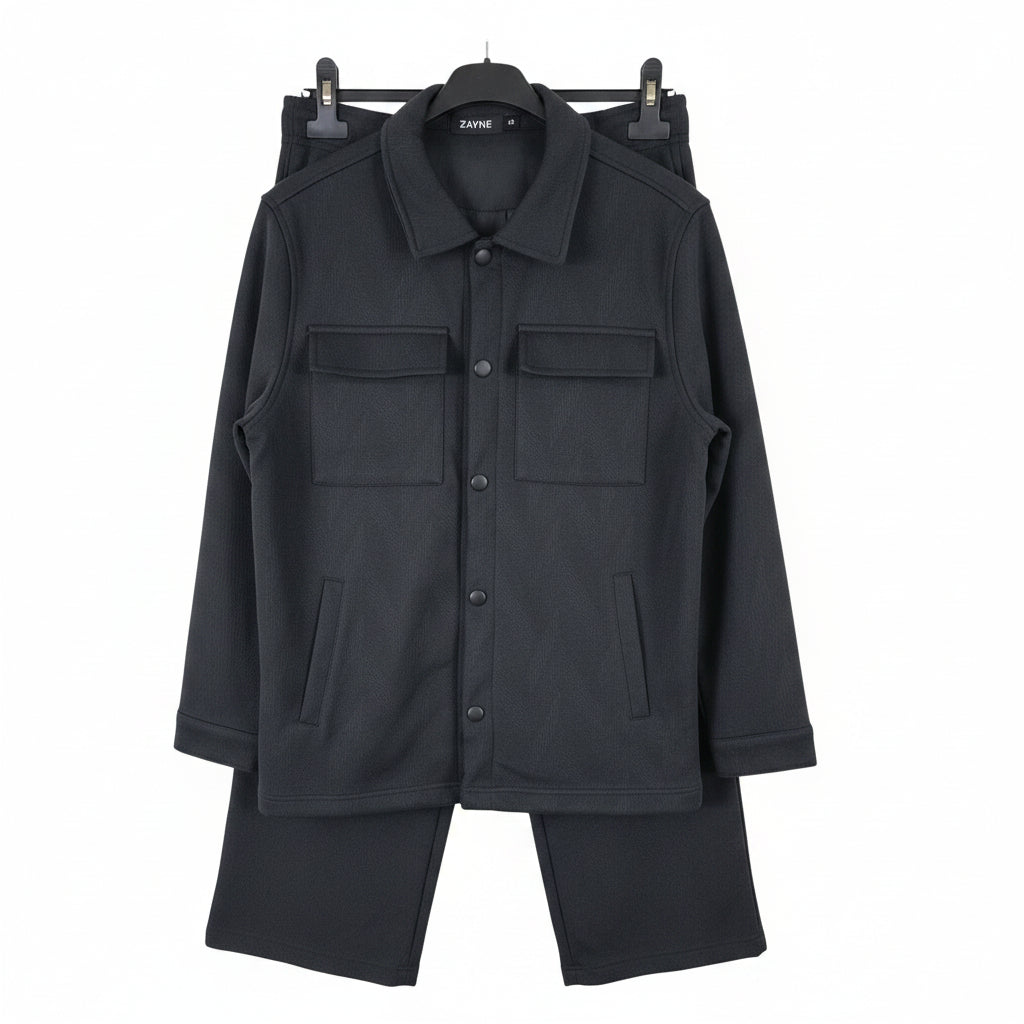 Textured Shirt-Jacket Co-ord Set