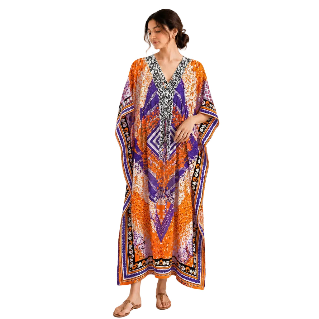 Printed Kaftan Dress for Women | Modest Maxi Kaftan Dress