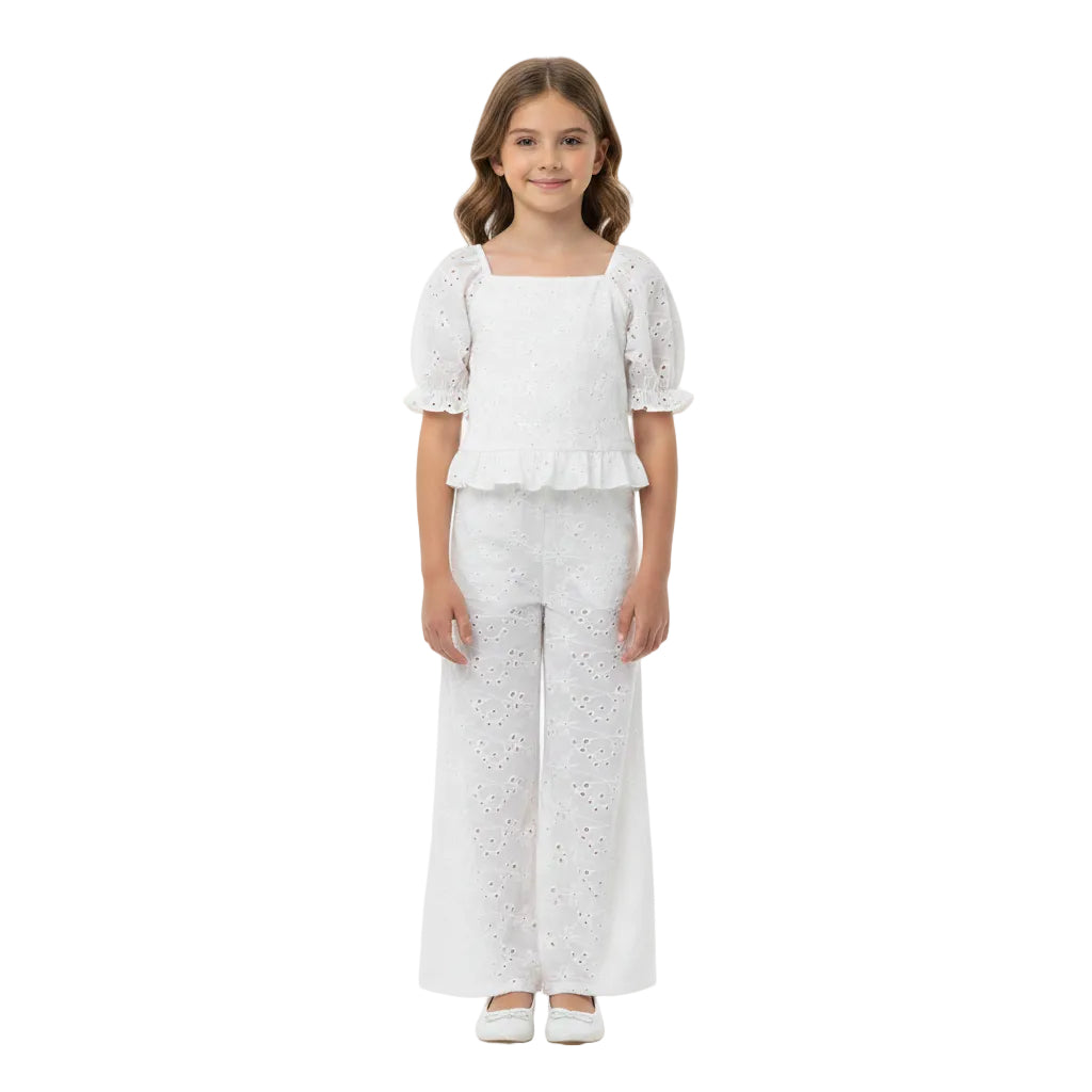 Summer Eyelet Lace Co-ord Set | Cotton 2 Piece Matching Outfit