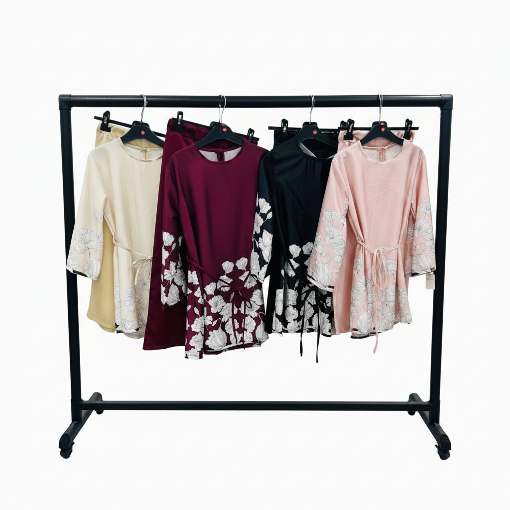 Girls Floral Tunic Co-ord Set | Satin 2-Piece Outfit
