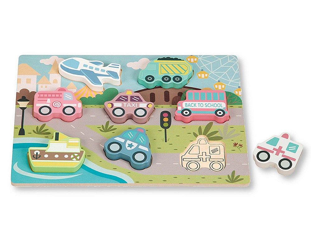 Wooden Educational Traffic Puzzle (PK6) BT-24-0014