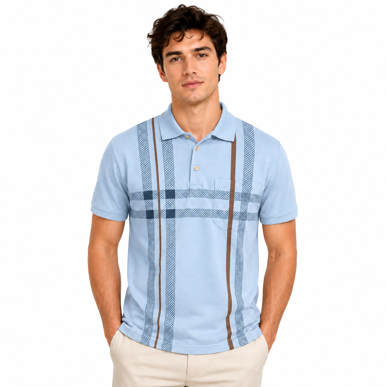 Classic Short-Sleeve Polo Shirt with Chest Pocket