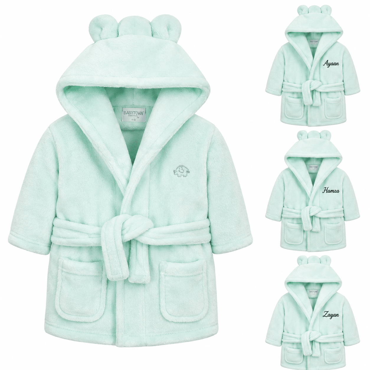 Personalised Boys Super Soft Hooded Dressing Gown - MANSURI FASHIONS