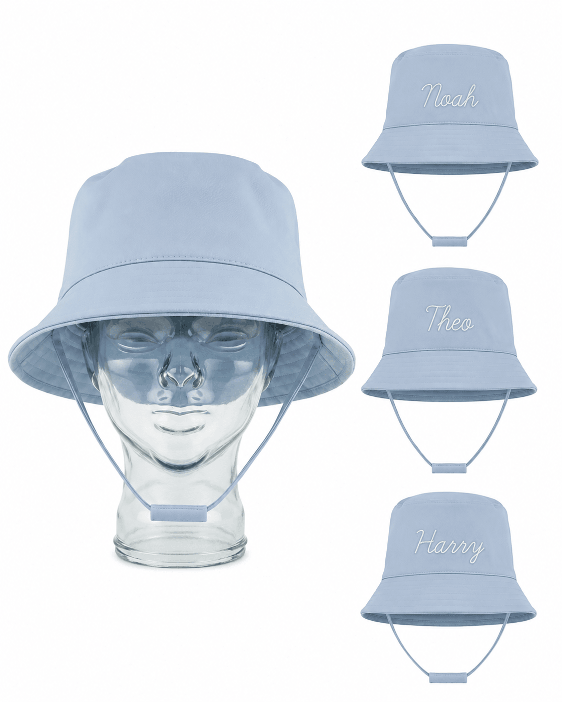Personalised PLAIN BUCKET HAT WITH CHIN STRAP - MANSURI FASHIONS