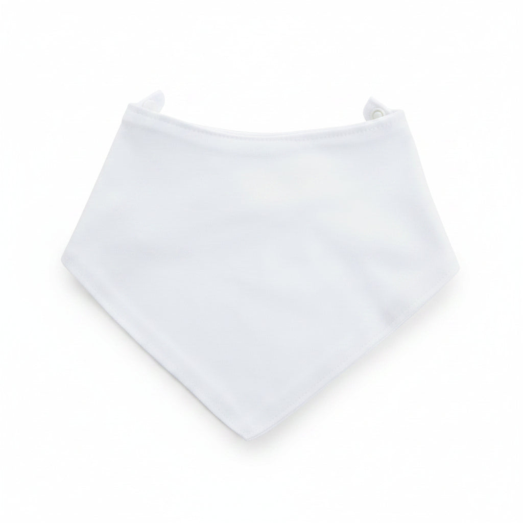 Personalized Plain Bandana Bib - White