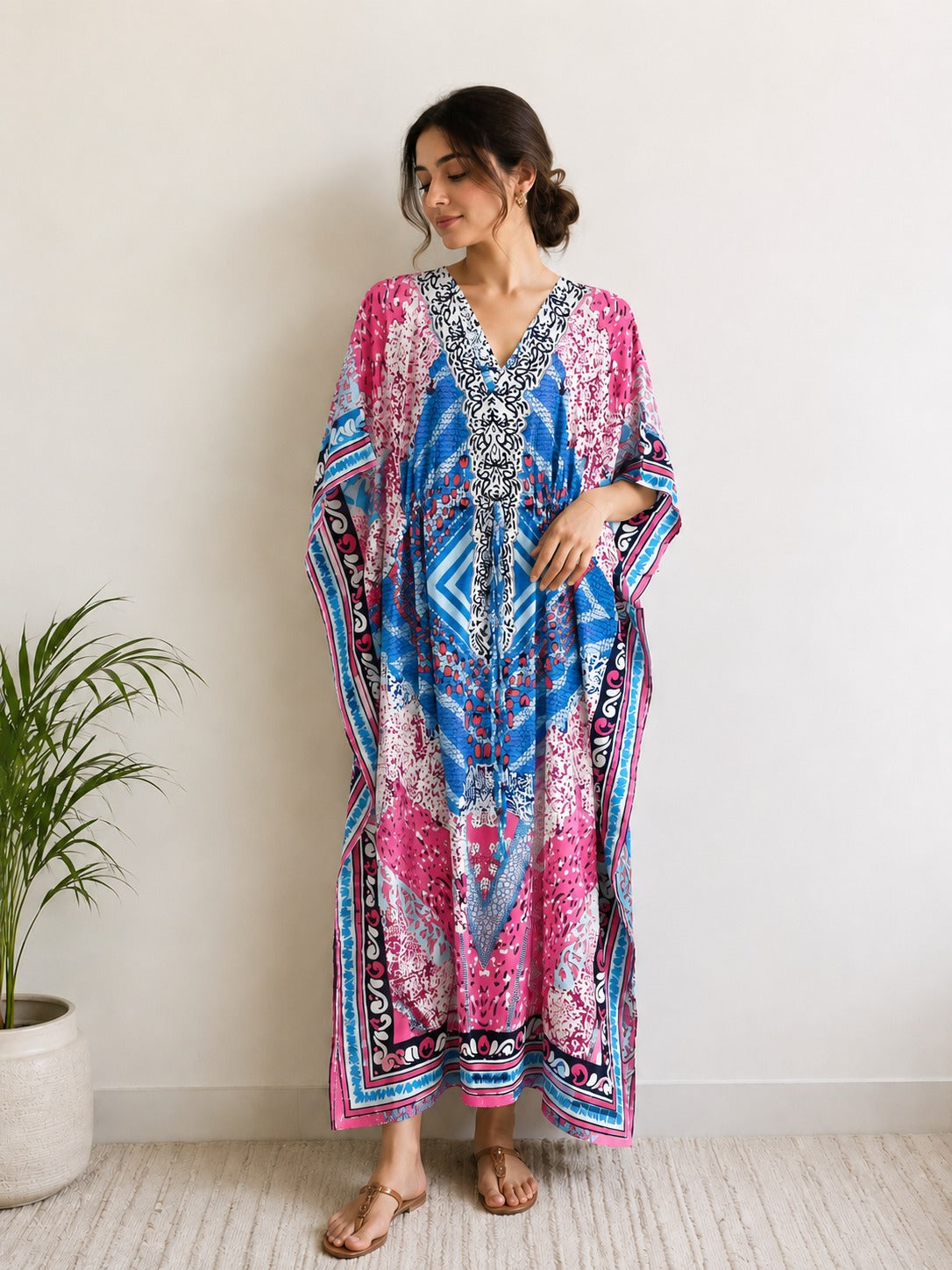 Printed Kaftan Dress