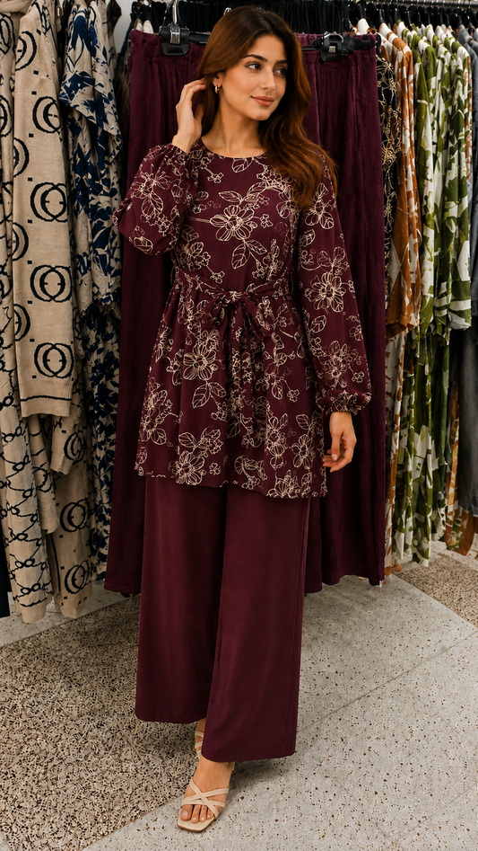 Elegant Floral Printed Co-Ord Set for Women