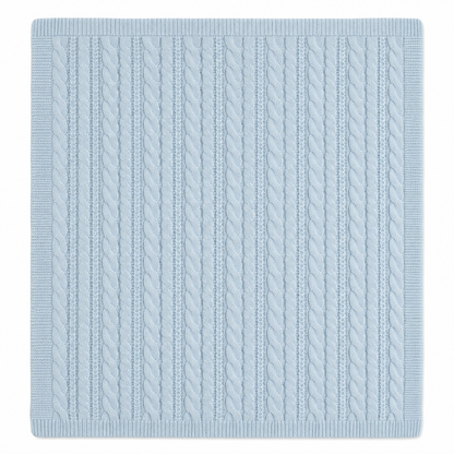 Personalized Cable Knit Wrap - Blue