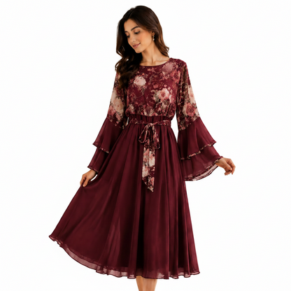 Women's Elegant Printed Short Dress | Casual Floral Summer Dress
