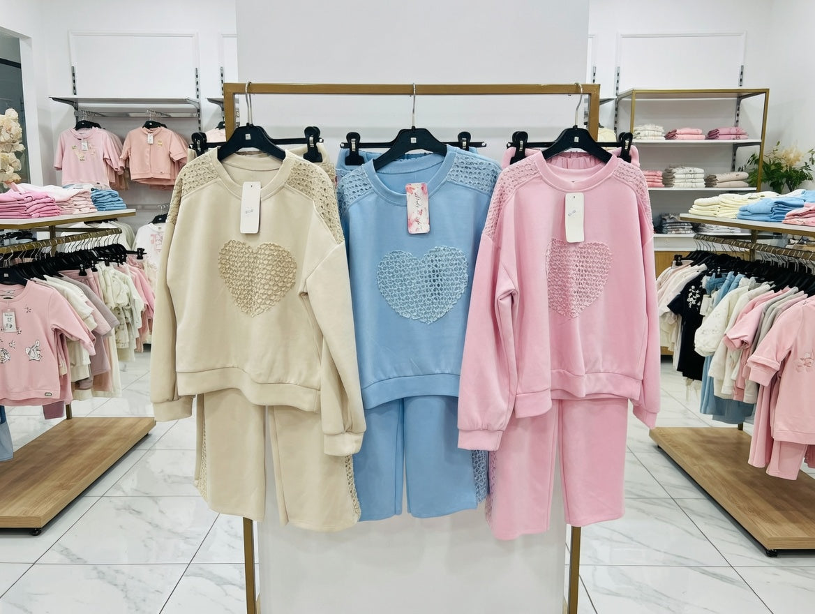 Girls' Crochet Heart Set