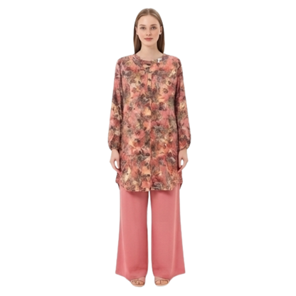 Ladies Rayon Printed Two Piece Co-Ord Set – Free Size Casual Matching Outfit