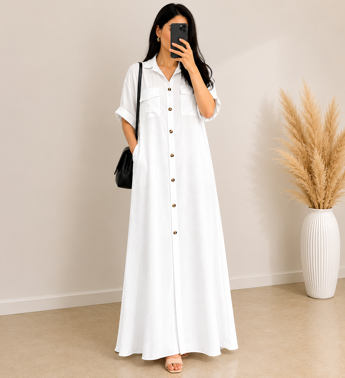 Elegant Button Down Maxi Dress Collection in 4 Timeless Colors