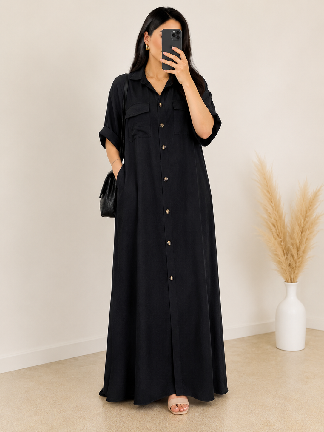 Elegant Button Down Maxi Dress Collection in 4 Timeless Colors