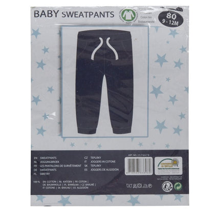 BABY ORGANIC COTTON JOG PANT-NAVY (3-18 MONTHS) (PK6) 12SL002