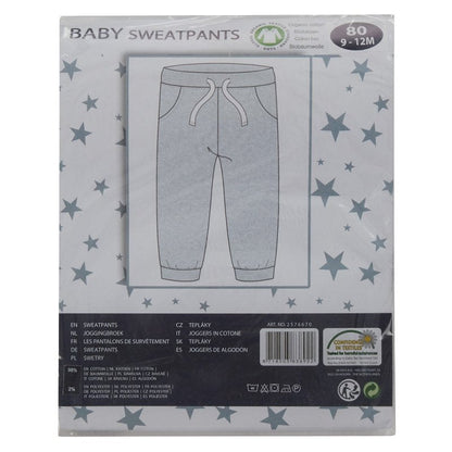 BABY ORGANIC COTTON JOG PANT-GREY (3-18 MONTHS) (PK6) 12SL003