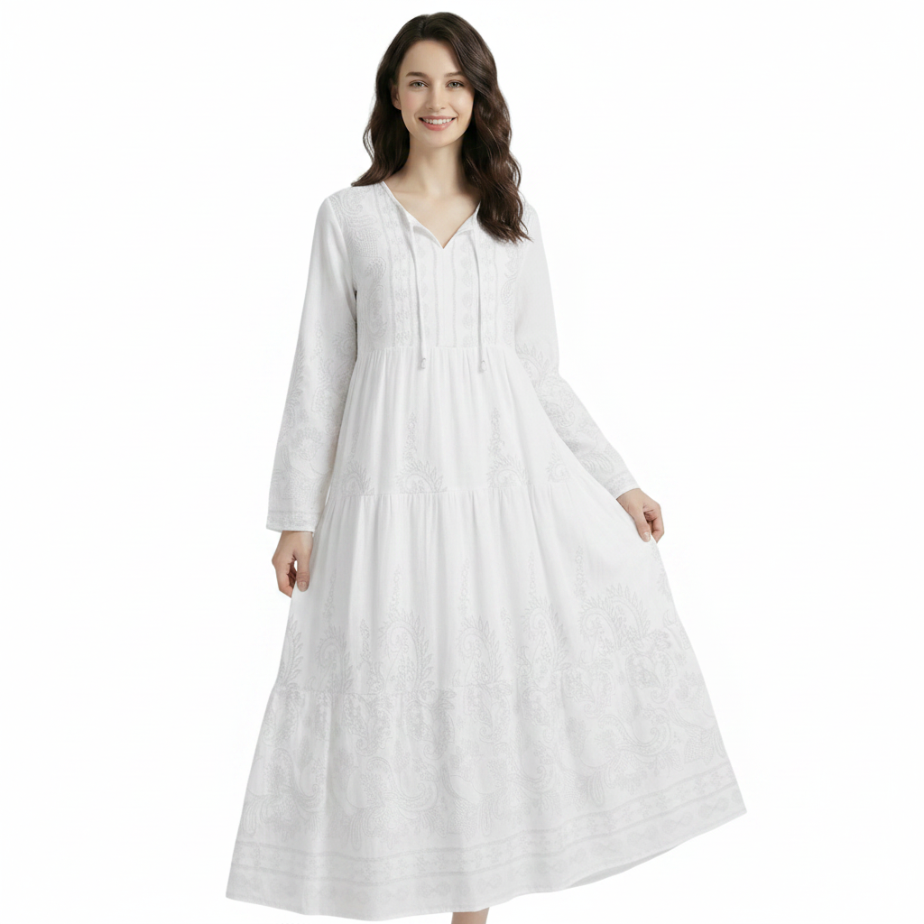 Women's Paisley Print Long Kurta | Modest Casual Wear
