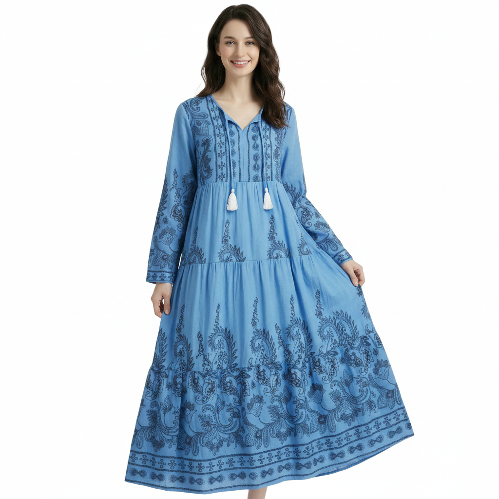 Women's Paisley Print Long Kurta | Modest Casual Wear