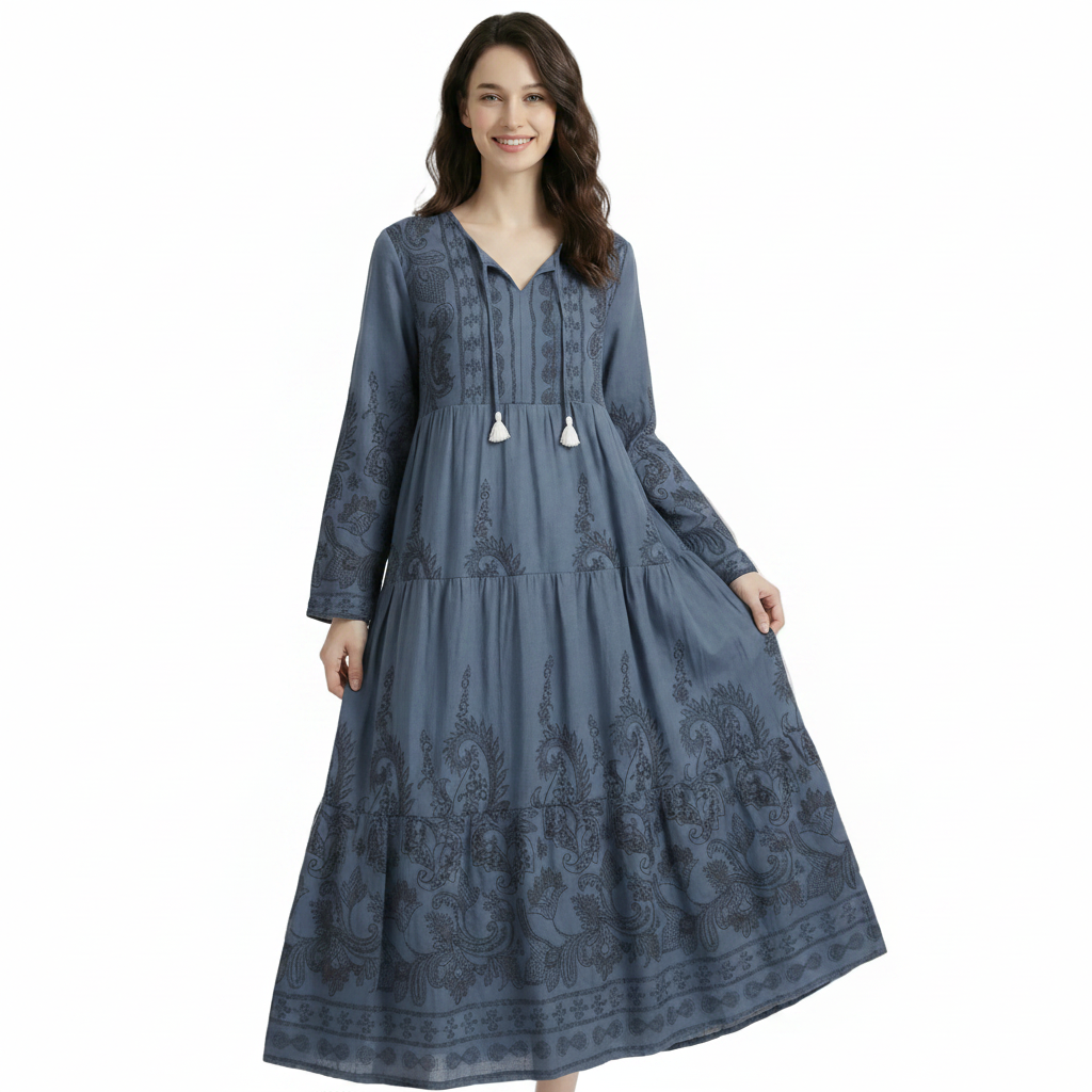 Women's Paisley Print Long Kurta | Modest Casual Wear