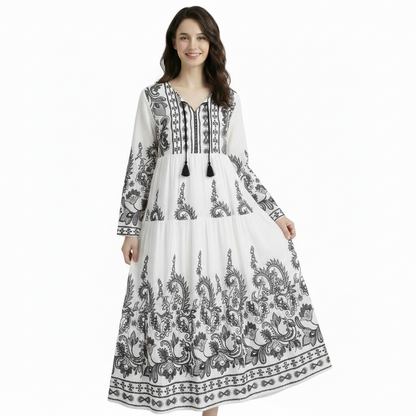 Women's Paisley Print Long Kurta | Modest Casual Wear