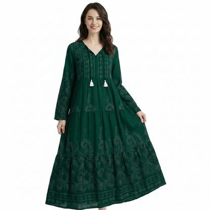 Women's Paisley Print Long Kurta | Modest Casual Wear