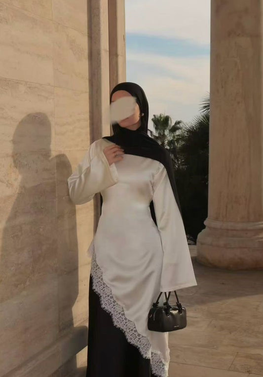 Mauve Lace Hem Tunic