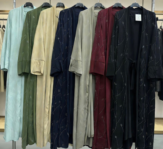 Embellished Open Abaya