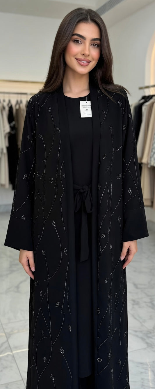 Embellished Open Abaya