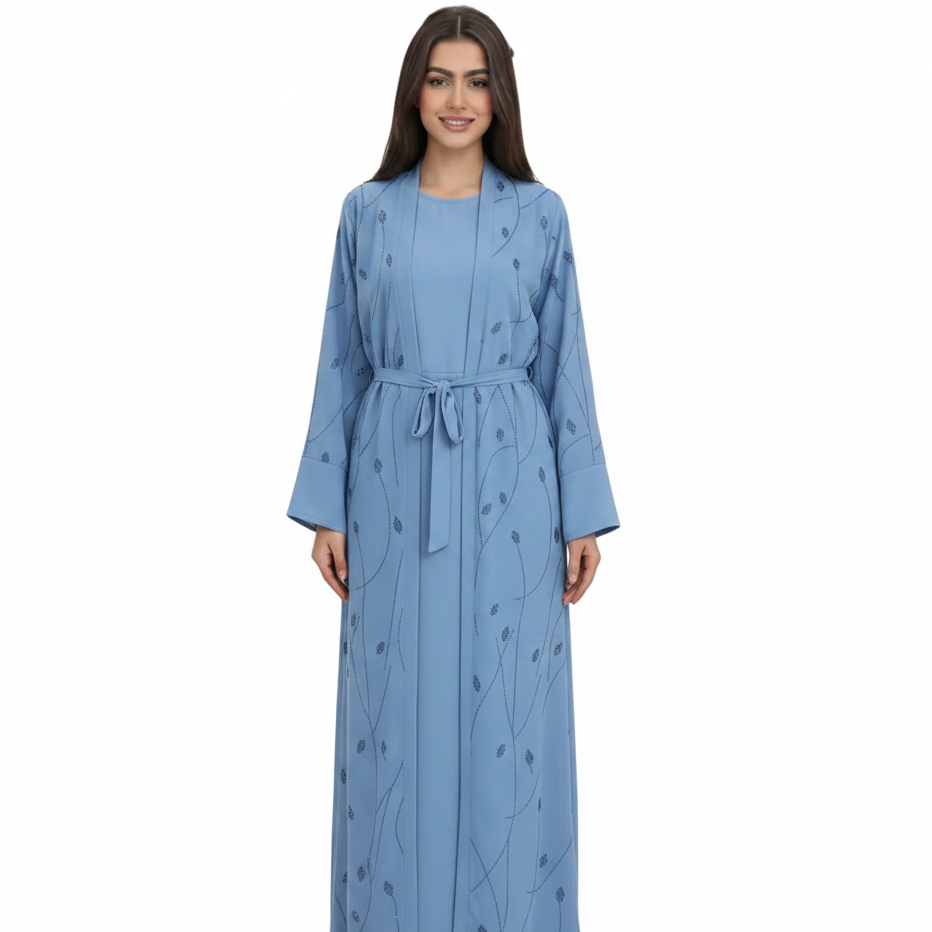 Embellished Open Abaya for Women – Elegant Modest Style