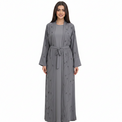 Embellished Open Abaya for Women – Elegant Modest Style