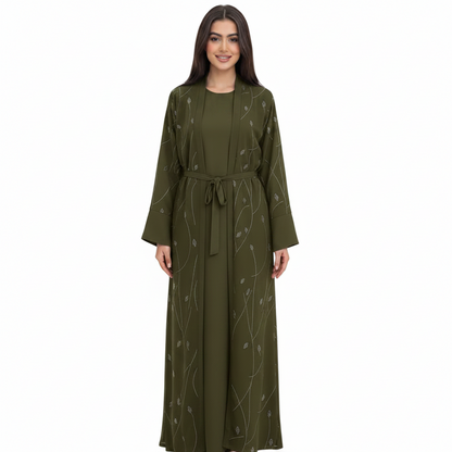 Embellished Open Abaya for Women – Elegant Modest Style