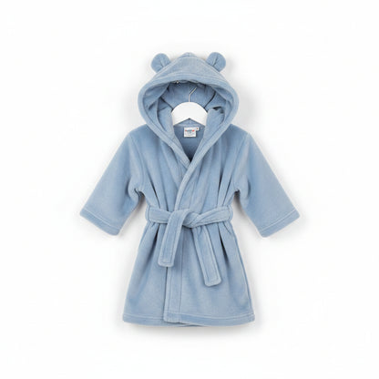 Baby Hooded Dressing Gown – Dusky Blue (6-24 Months)