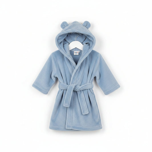 Baby Hooded Dressing Gown – Dusky Blue (6-24 Months)