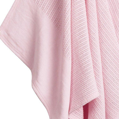 BABY PINK HEAVY KNIT CELLULAR PANEL BLANKET (70 X 110 CM) 19C214