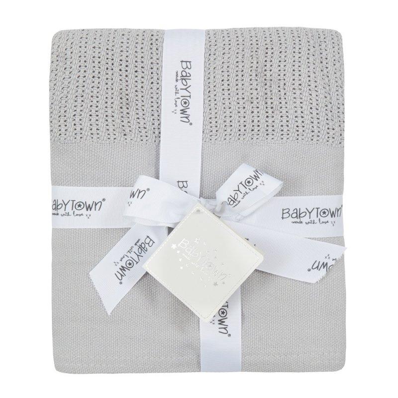 Grey Knitted Cellular panel Blanket (70x110cm) 19C227g